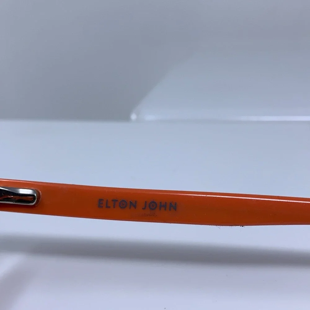 Elton John Unisex Mango Orange Flowerpower Sunglasses New